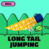 長尾跳跳球 藍底黃格子尾 預購