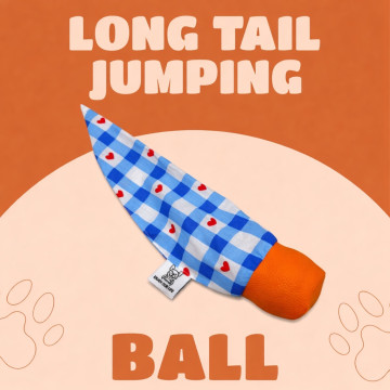 長尾跳跳球 橘底藍格子尾 預購