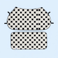 黑白十字'雙面車圍+車墊（小/大）