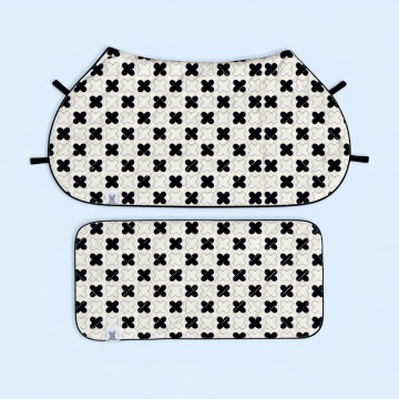 黑白十字'雙面車圍+車墊（小/大）