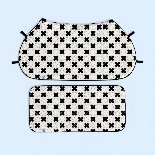 黑白十字'雙面車圍+車墊（小/大）