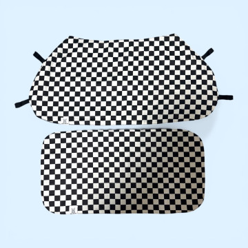 黑白格雙面車圍+車墊（小/大）