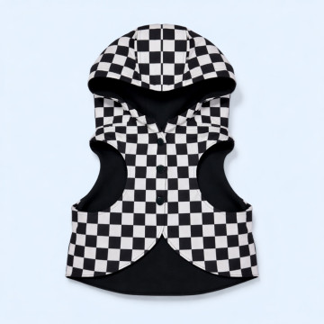 黑白格帽子背心 S/M/L 