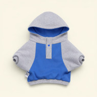 麻灰寶藍撞色帽T S/M/L