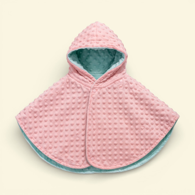 珊瑚粉*湖光綠 雙面斗篷