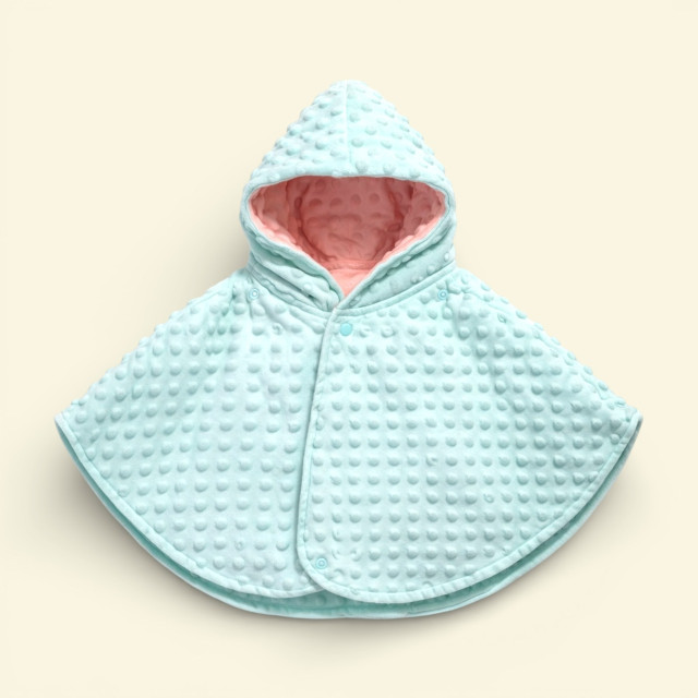 珊瑚粉*湖光綠 雙面斗篷